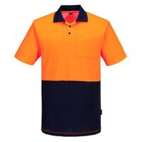 Mens Hi Vis Cotton Comfort Contrast Class D Short Sleeve Polo Shirt
