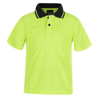 Kids Hi Vis Non Cuff  Traditional Polo