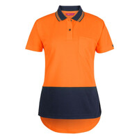 Womens Hi Vis Short Sleeve Drop Tail Polo