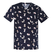 Mens Printed Best Friends Scrub Top