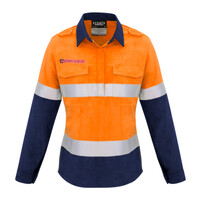 Womens FR Closed Front Hooped Taped Spliced Shirt