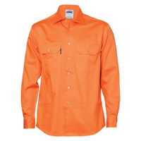 Mens Cotton Drill Work Long Sleeve Shirt