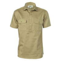 Cotton Drill Close Front Short Sleeve Work Shirt