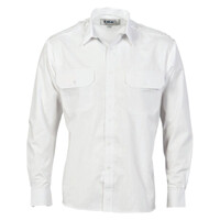 Mens Epaulette Polyester/Cotton Long Sleeve Work Shirt