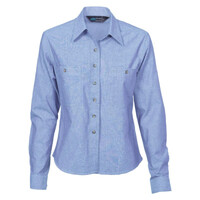 Womens Cotton Chambray Long Sleeve Shirt