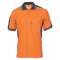 Mens Poly Cotton Contrast Panel Polo