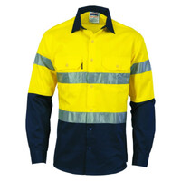 Mens 2 Tone Hi Vis Drill Shirt