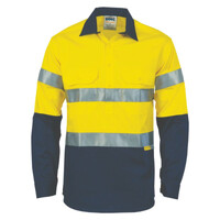 Two Tone Closed Front Cotton Shirt with 3M R/Tape