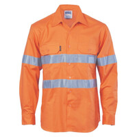 Mens HiVis Vertical Vented Cotton Shirt with Generic R/Tape