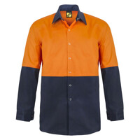 Mens Long Sleeve Two Tone Hi Vis Shirt With Studs