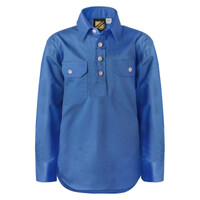 Kids Half Placket Cotton Drill Shirt