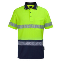 JB's HV Short Sleeve D+N C/Back Segmented  Tape Polo