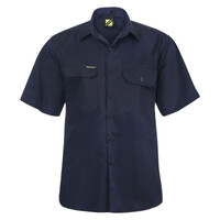 Mens Lightweight Short Sleeve Vented Cotton Drill Shirt