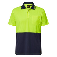 Mens Hi Vis Two Tone Short Sleeve Micromesh Polo With Pocket