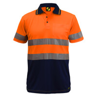 Hi Vis Two Tone Short Sleeve Micromesh Polo With Pocket And Csr Reflective Tape