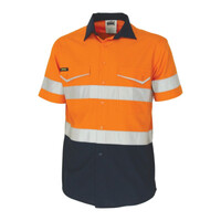Two Tone RipStop Cotton Short Sleeve Shirt with CSR Reflective Tape