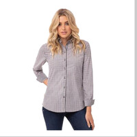 Womens Modern Gingham Long Sleeve Dress Shirt