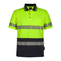 Mens Hi Vis Short Sleeve Segmented Tape Polo