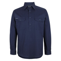 Mens Close Front Long Sleeve 150G Work Shirt