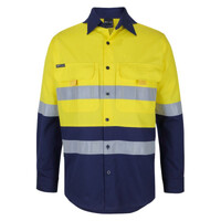 Mens Hi Vis (D+N) Ripstop Long Sleeve Fishing Shirt