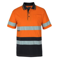 Mens Hi Vis (D+N) Short Sleeve Cotton Polo