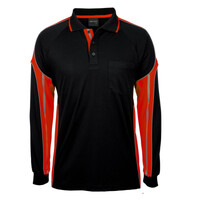 Mens Street Panel Long Sleeve Polo