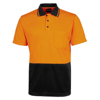 Mens Hi Vis Jacquard Non Cuff Polo