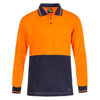 Mens Hi Vis Light Weight Polo Long Sleeves