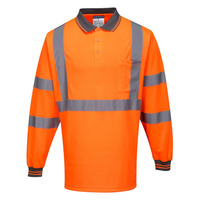Hi-Vis X Back Polo Shirt Long Sleeve