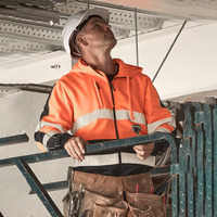 Unisex Hi Vis Full Zip Stretch Taped Hoodie