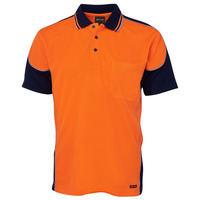Mens Hi Vis Contrast Piping Polo