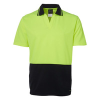 Mens HV Short Sleeve Non Button Polo