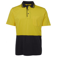 Mens Hi Vis Short Sleeve Cotton Polo