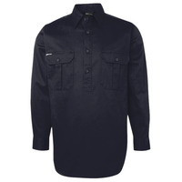 Mens Long Sleeve 190G Close Front Work Shirt