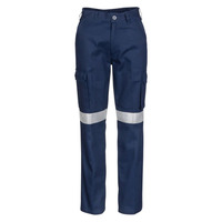 Womens Cotton Drill Cargo Pants with 3M Reflective Tape