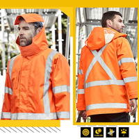 Mens Hi Vis X Back Taped 4 in 1 Waterproof Jacket