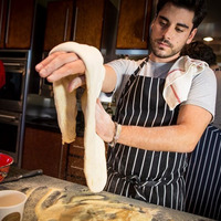 Black Chalkstripe Bib Apron