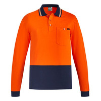 Mens Hi Vis Cotton Long Sleeve Polo